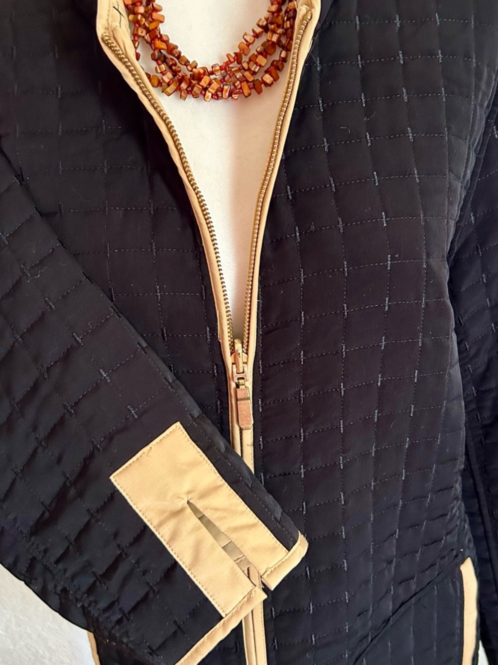 Hand Crafted Black Quilted Jacket reversible - Picture 2 of 10